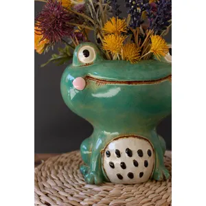 Ceramic Quirky Frog Planter 3