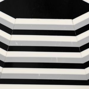 Octagonal Striped Tray - Set of 2 White 3