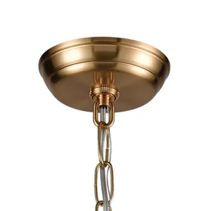 Kingdom 14'' Wide 4-Light Pendant - Aged Brass with White 3