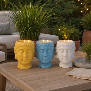 HALFORDRIDGE SET OF 3 YELLOW CANDLE 9 (IN) 2