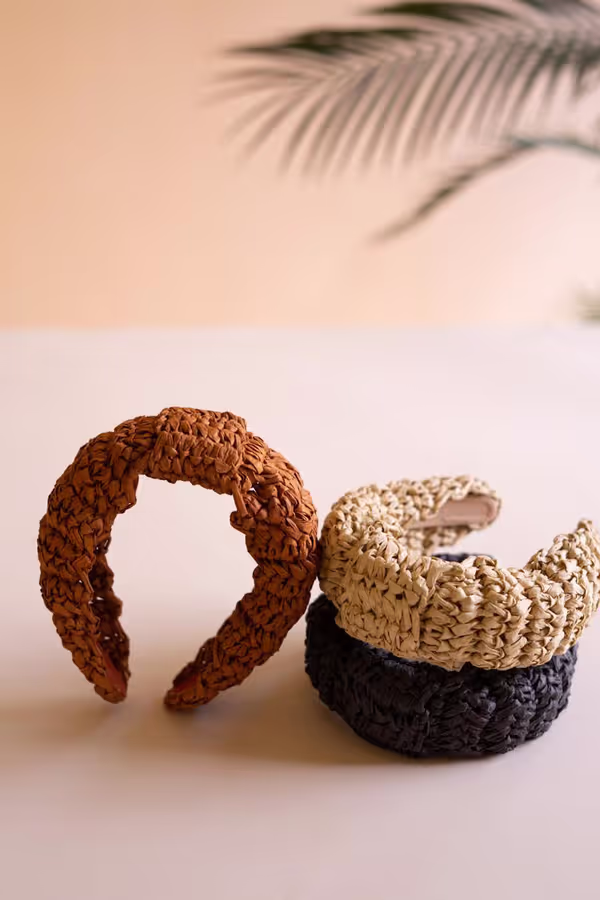Set of 3 Raffia Headbands
