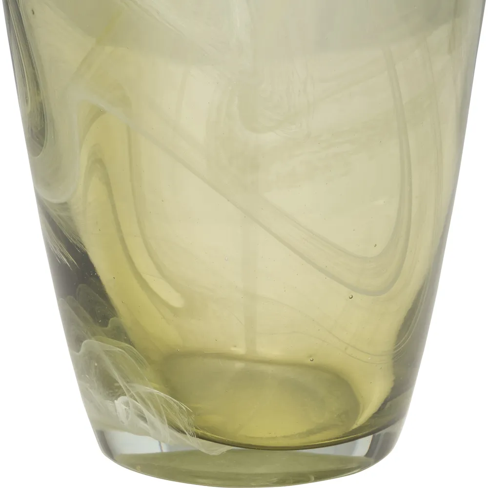 SOLCREST GREEN GLASS VASE 14 (IN)