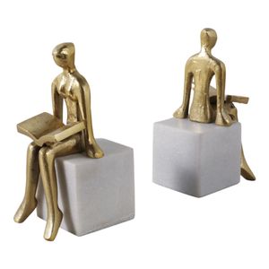 PAXTONLAKE SET OF 2 WHITE BOOKENDS 8 (IN) 4