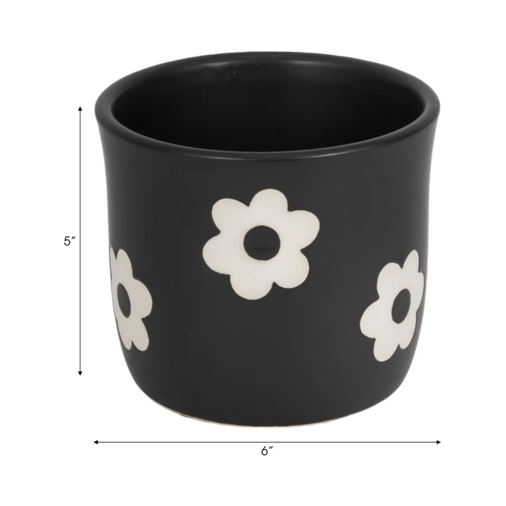 BELDENTON BLACK PLANTER 6 (IN)