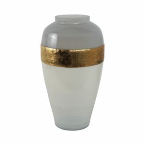 HARKENLAND WHITE GLASS VASE 21 (IN) 4
