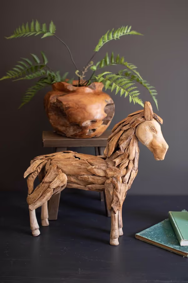 Teakwood Horse Sculpture