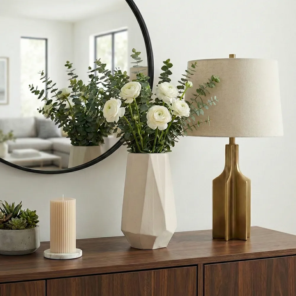ENOCHWICK WHITE VASE 11 (IN)
