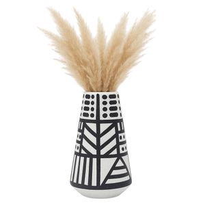 CER, 8" ECLECTIC VASE, BLACK/WHITE 3
