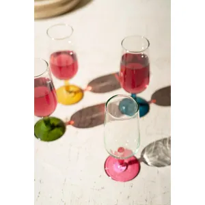 Set of 4 Aperitif Glasses with Colored Stems 2