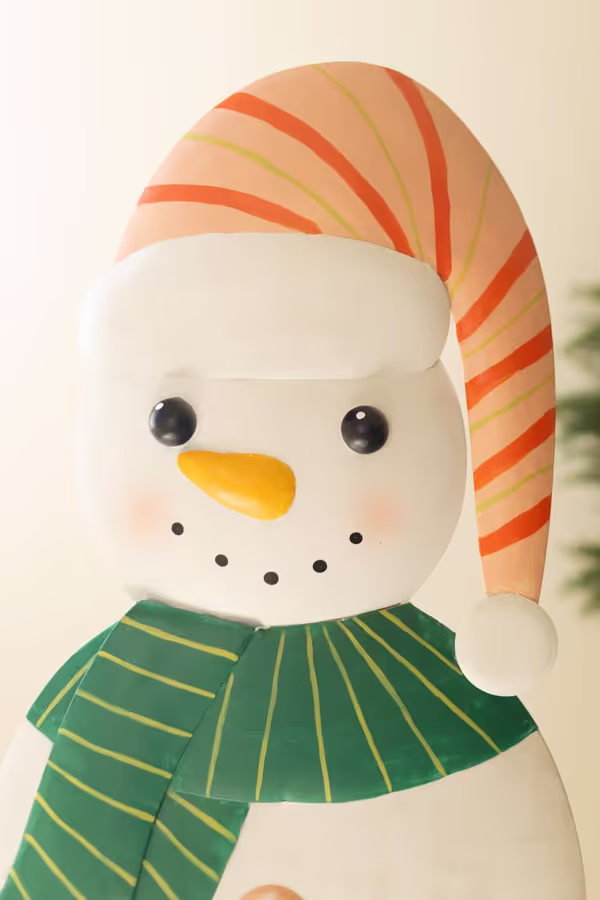 Large Metal Colorful Snowman