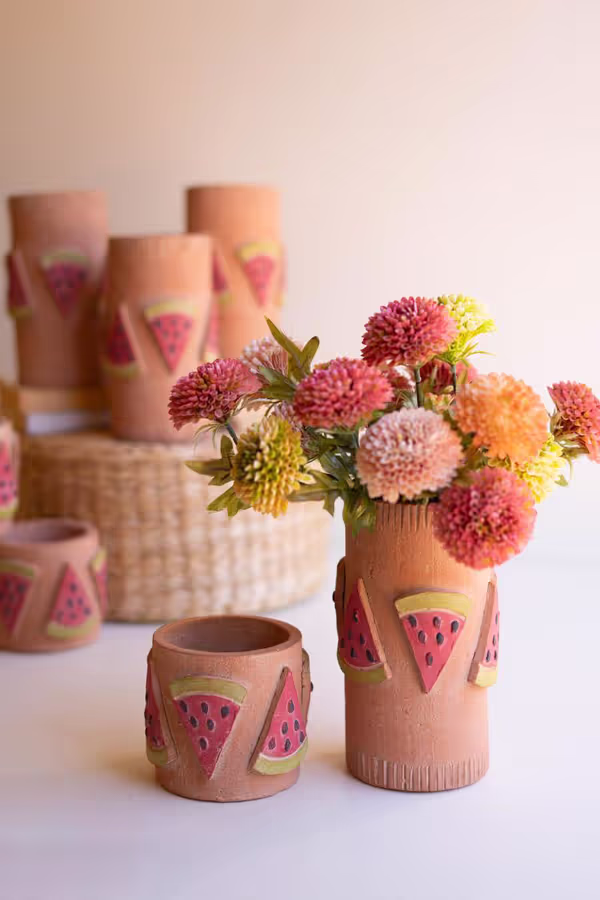 Clay Watermelon Container / Short