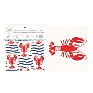 Lobster Waves blu Eco Sponge Cloths (Set of 2) 6