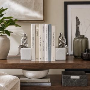 HARPERSHAW SET OF 2 SILVER BOOKENDS 8 (IN) 2