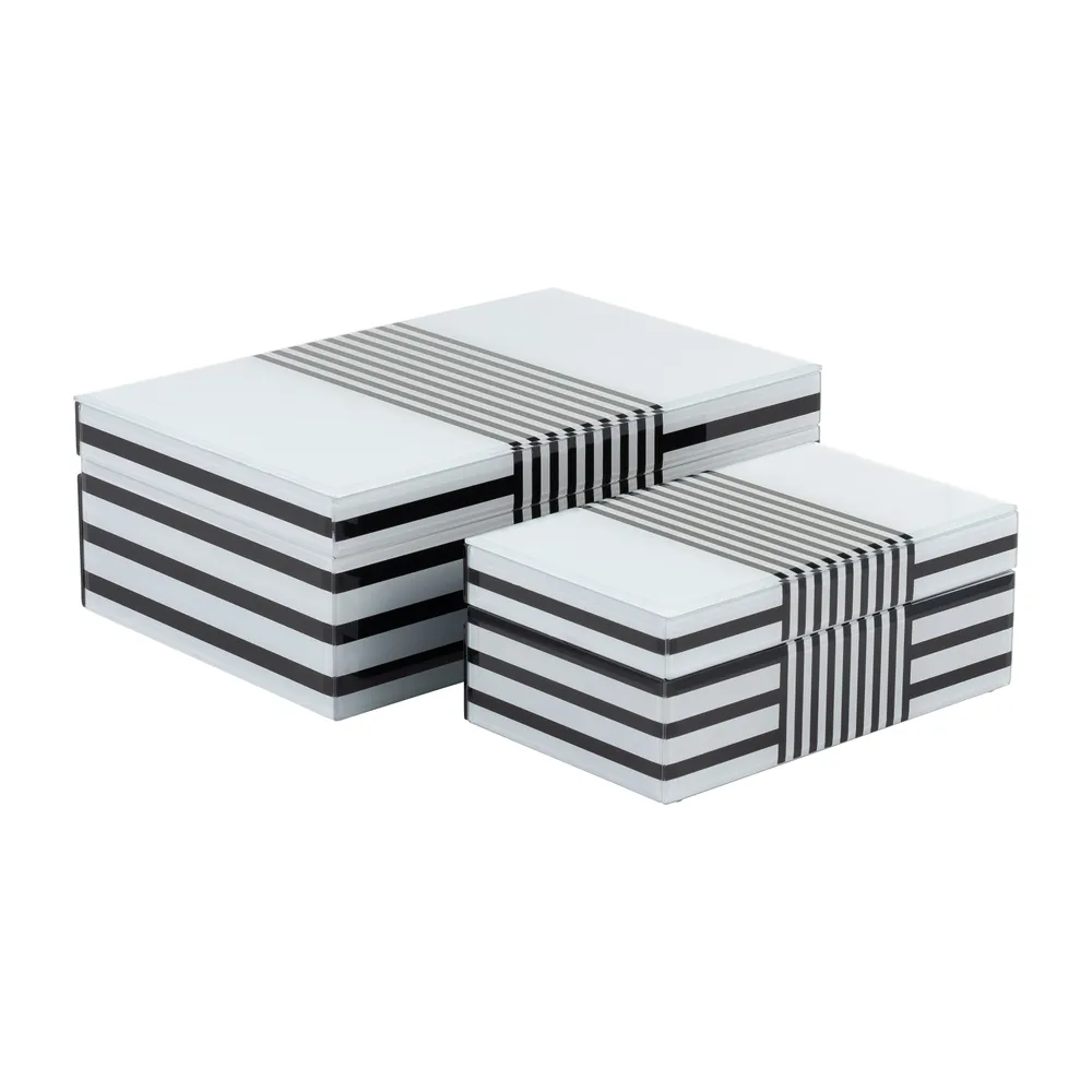 CAMDENVALE SET OF 2 BLACK BOXES 4 (IN)