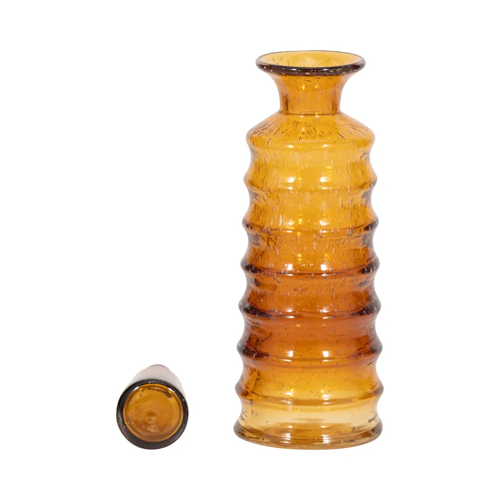HAMDENWICK ORANGE GLASS VASE 15 (IN)