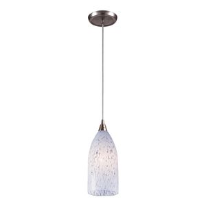 Verona 5'' Wide 1-Light Mini Pendant - Satin Nickel with Snow White Glass 1