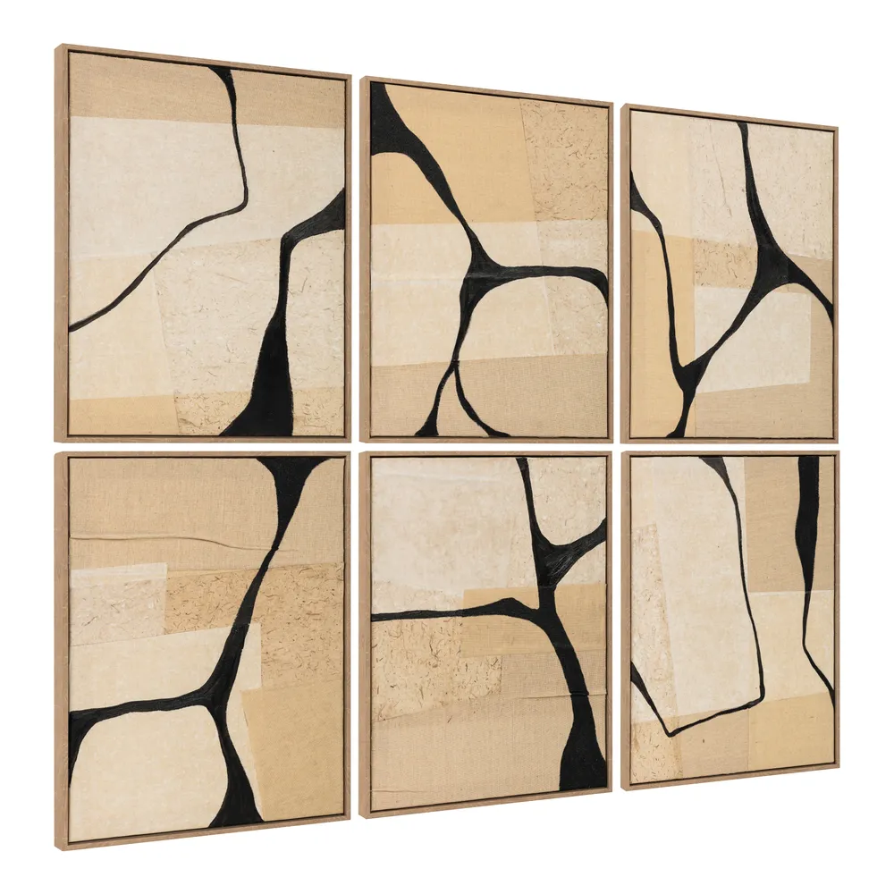 ZOEFORD SET OF 6 BLACK ART 20 (IN)