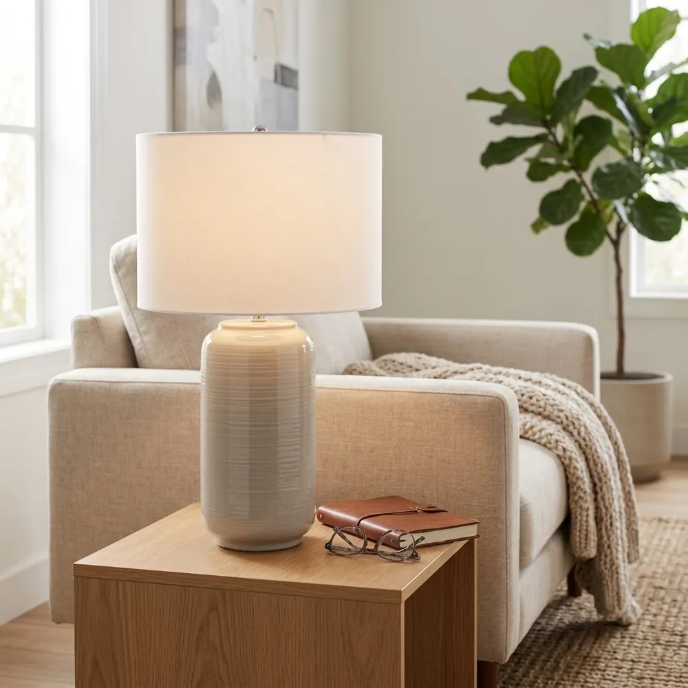 RIDLEYLEY BEIGE LAMP 26 (IN)