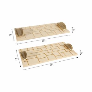 GAINESFIELD SET OF 2 GOLD TRAY 3 (IN) 8