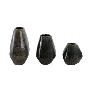 DENNINGHAM SET OF 3 BROWN VASES 8 (IN) 4