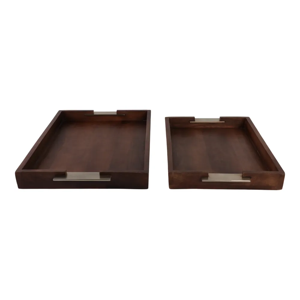 NEWTONSHAW SET OF 2 BROWN TRAY 3 (IN)
