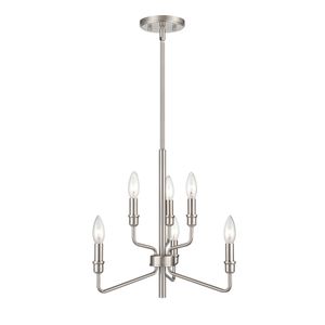 Saginaw 18'' Wide 6-Light Chandelier - Satin Nickel 1