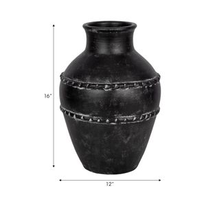ROSEBEACH BLACK VASE 16 (IN) 9