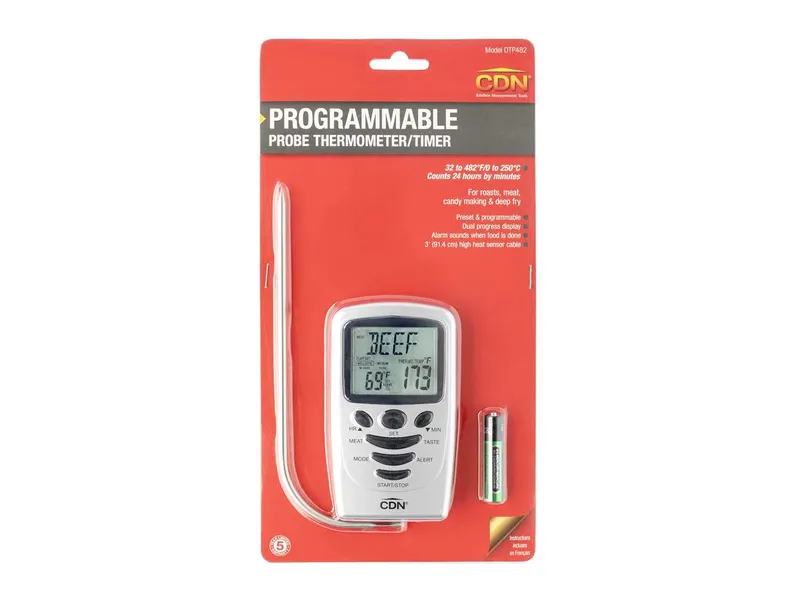 CDN Thermometer/Timer, Digital, Programmable Probe, Silver 4