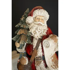 Traditional Faux Concrete Santa with List 4