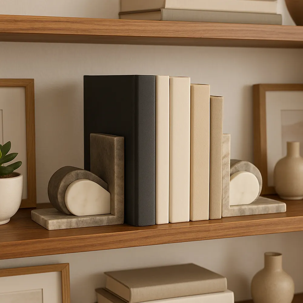 DAYTONVIEW SET OF 2 IVORY BOOKENDS 6 (IN)