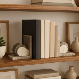 DAYTONVIEW SET OF 2 IVORY BOOKENDS 6 (IN) 10