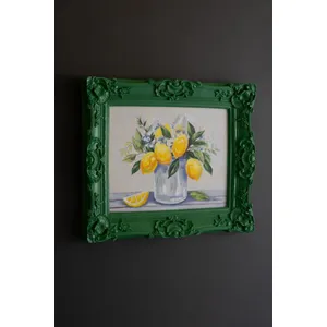 Dark Green Framed Lemon Painting 2