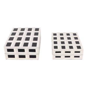 CARLINSTONE SET OF 2 WHITE BOXES 5 (IN) 3