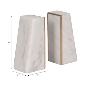 PARKWORTH SET OF 2 WHITE BOOKENDS 6 (IN) 8