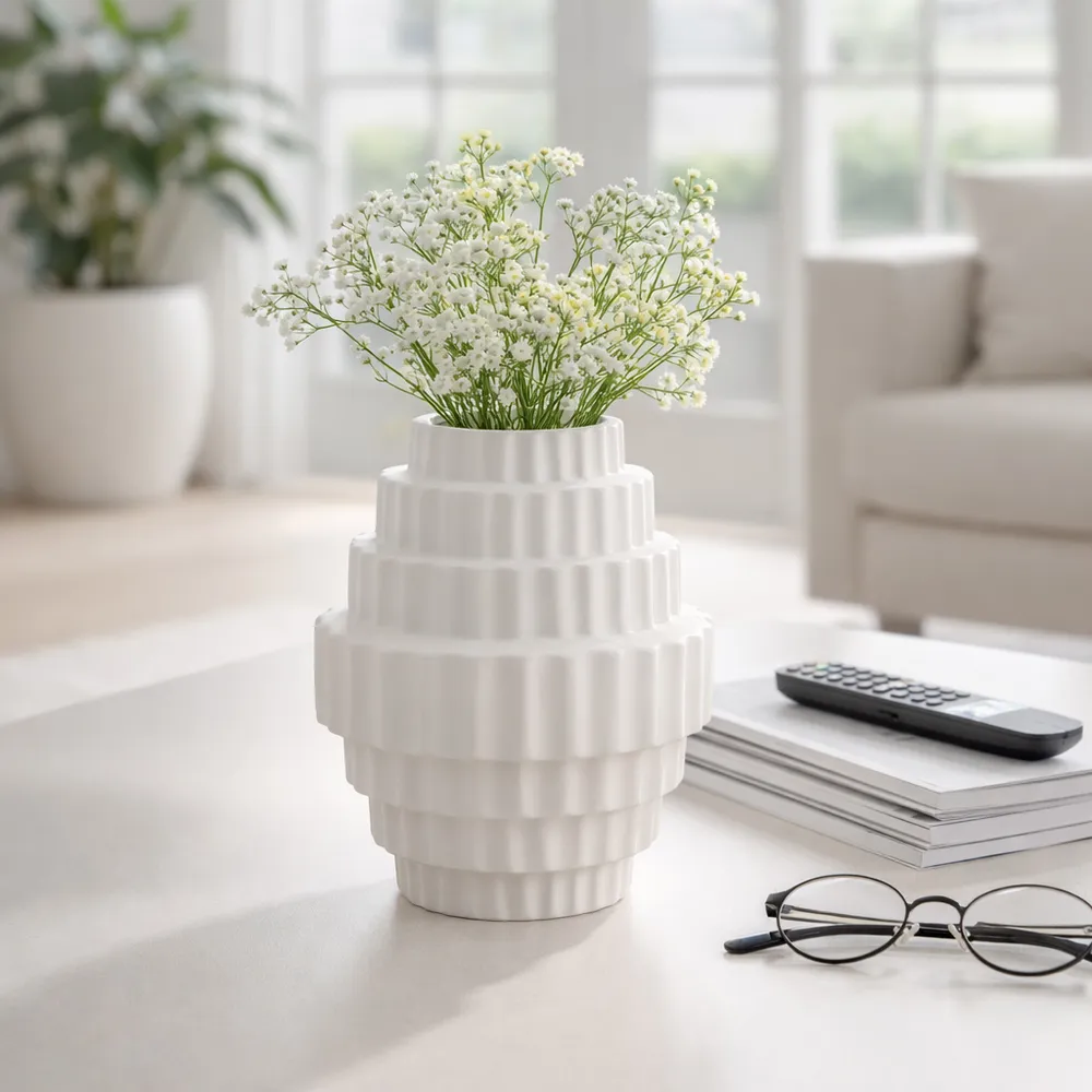 HEDLEYLAKE WHITE VASE 8 (IN)