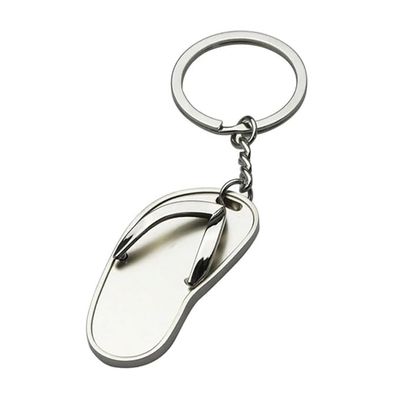 BAMBOO & CHROME KEYCHAIN- FLIP FLOP