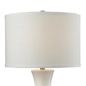 White Ceramic 28'' High 1-Light Table Lamp - Gloss White 3