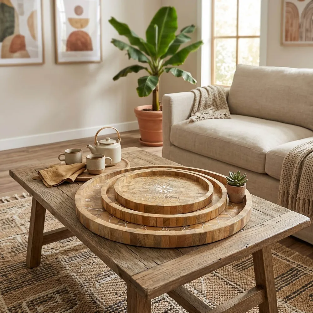 FENTONRUN SET OF 3 BROWN TRAY 2 (IN)