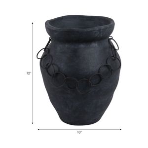 TILTONBEACH BLACK VASE 12 (IN) 9