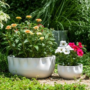 GARFIELDMORE SET OF 2 WHITE PLANTER 7 (IN) 2