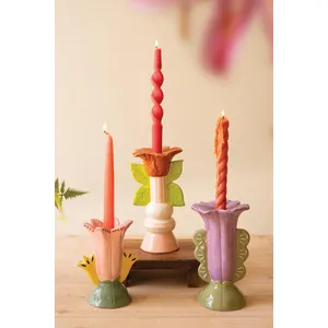 Set of 3 Ceramic Flower Candle Holders 1