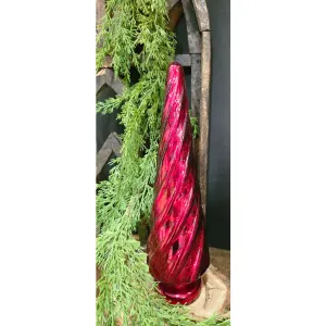 Large Red Mercury Glass Tree 15.5x4.5x4.5in 1
