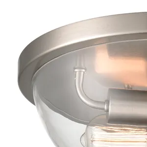 Astoria 13.5'' Wide 2-Light Flush Mount - Brushed Nickel 2