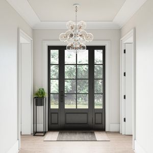 Boudreaux 25'' Wide 12-Light Chandelier - Matte White with Satin Brass 6