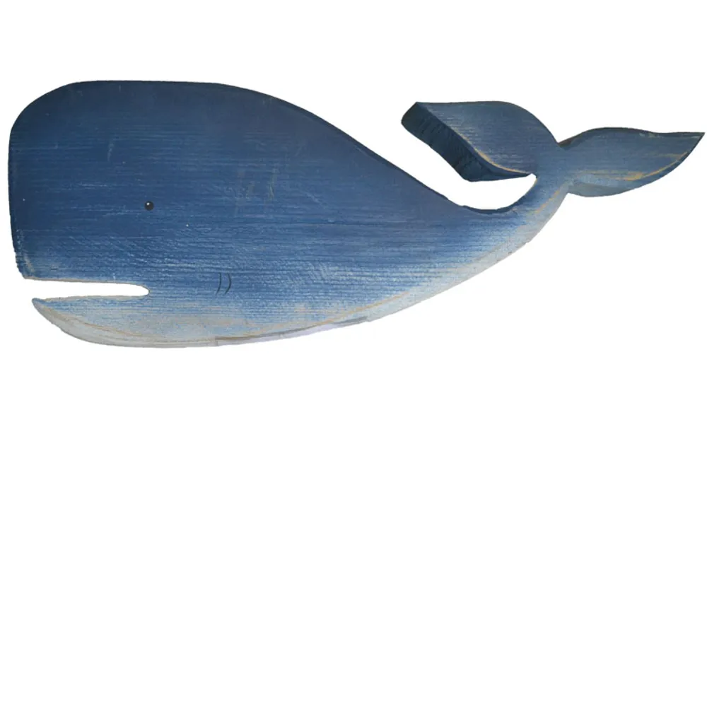 16-1/2" WOOD WHALE FIGURE