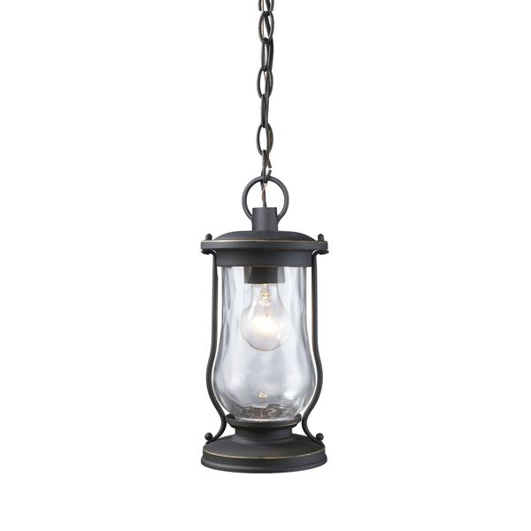Farmstead 6'' Wide 1-Light Outdoor Pendant - Matte Black