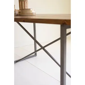Rectangle Wood and Metal Dining / Display Table 3