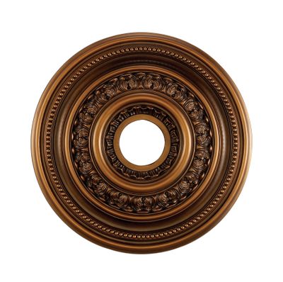 English Study 18″ Wide Medallion - Antique Brass