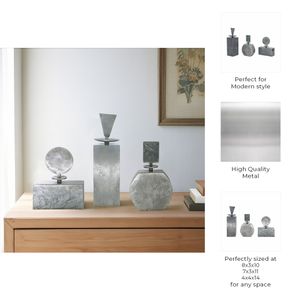 BECKMOOR SET OF 3 SILVER VASES 14 (IN) 9