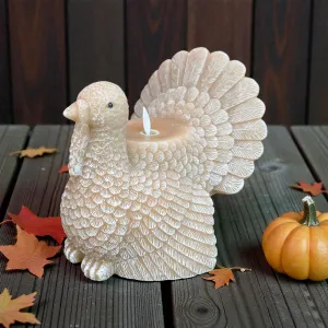Turkey Shaped Moving Flame LED Candle 6.1x6.1x6.2in 1